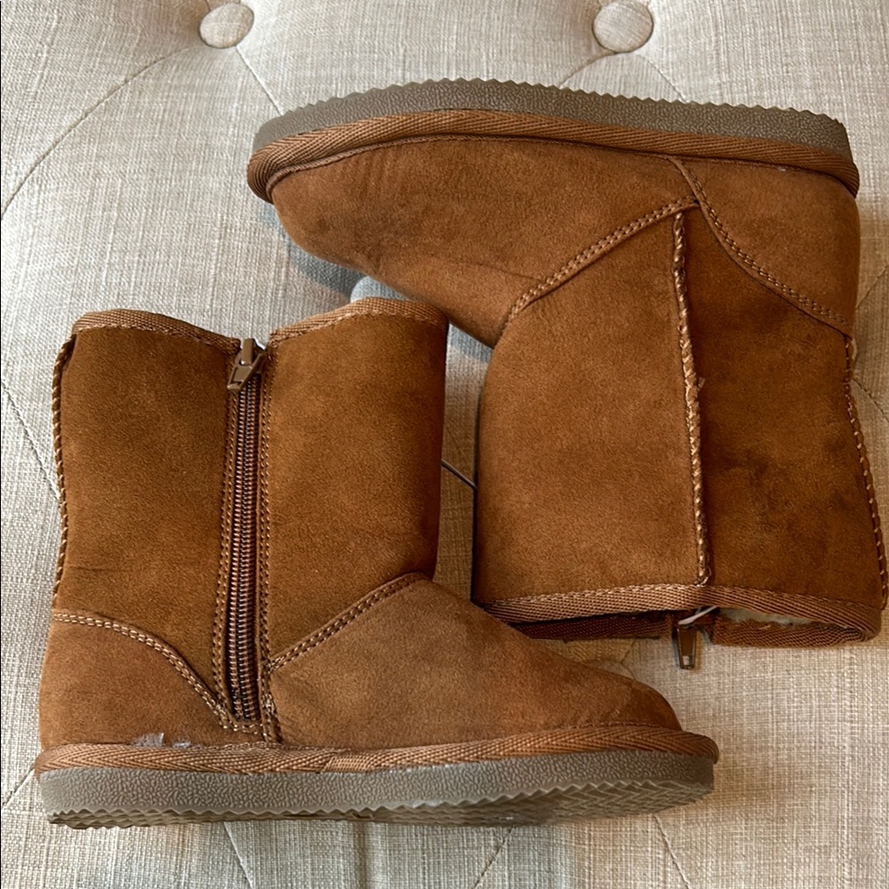 Harper Canyon Girls Brown Faux Fur Lined Boots Sz 10